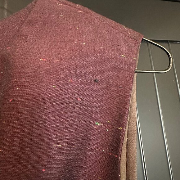 Vintage Sheath Dress & Jacket Set Junior Size S 1960s Japan Burgundy Showa Era - Picture 5 of 13